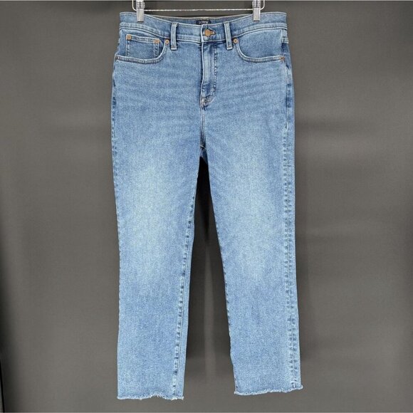 J.Crew Denim - J.Crew Women's Essential Straight Jean Size 29 Med Wash Raw Hem Cropped Preppy